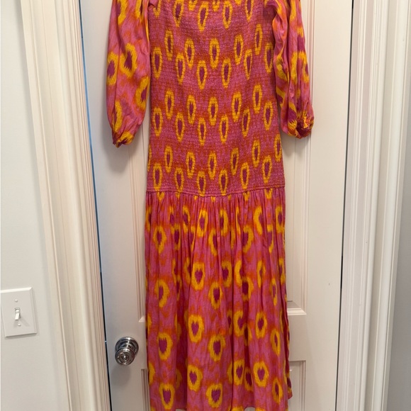 Zara Pink and Orange Off-Shoulder Maxi Dress - Picture 5 of 6